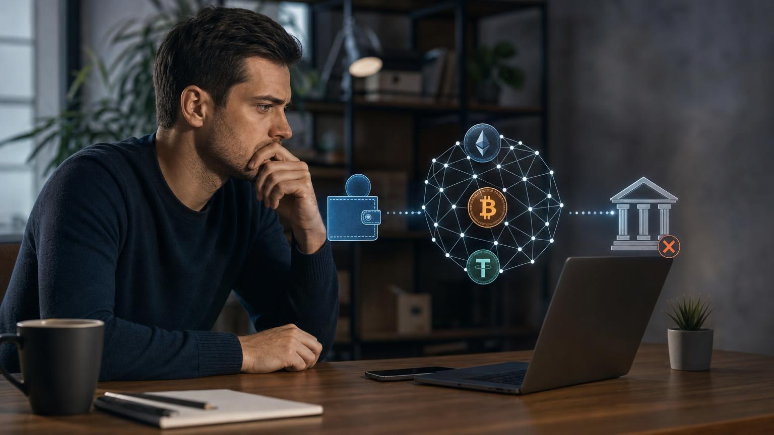 Transaction status screen showing a crypto transfer being checked by network, address, confirmations, and deposit requirements